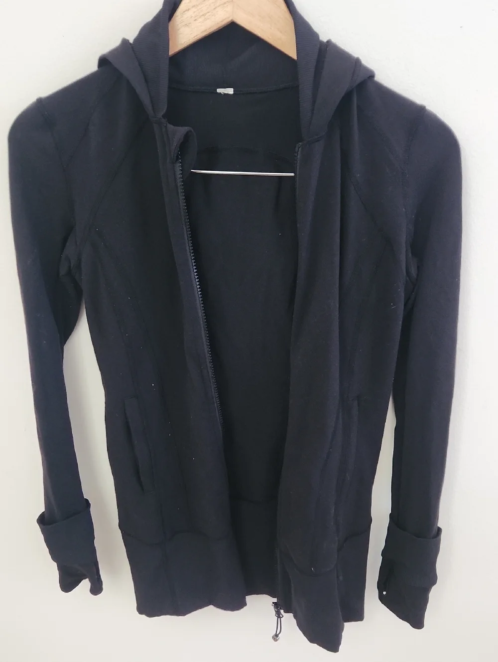 Lululemon Daily Practice Hooded Layer Black Jacket Active Size 6 - Picture 8 of 10
